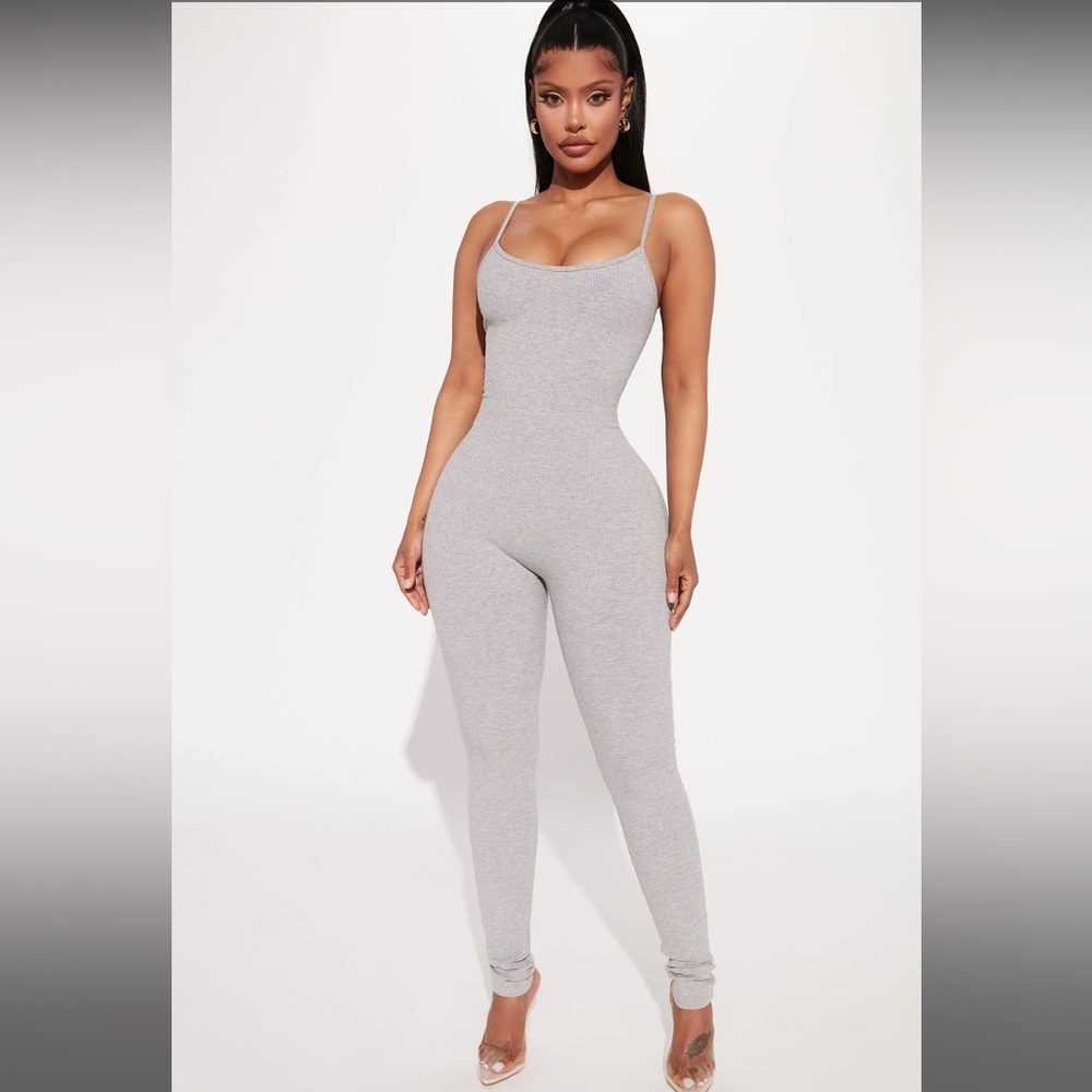 Fashion Nova Grey Jumpsuit